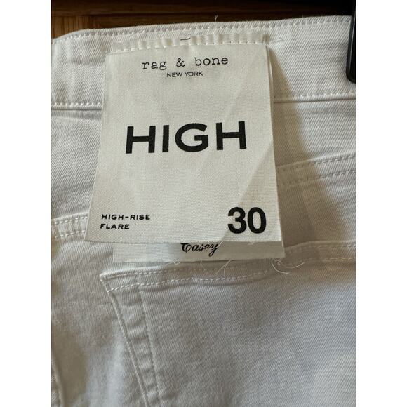 RAG & BONE Casey High Rise Ankle Flare Jeans in White Sz 30 (New) - Picture 5 of 7